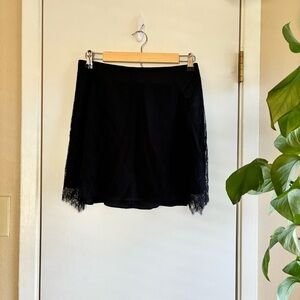 Madewell Black Lace Hem Mini Skirt
